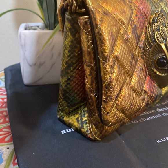 kurt Geiger London Mini Kensington Snake Embossed Leather Convertible Crossbody - Picture 11 of 13